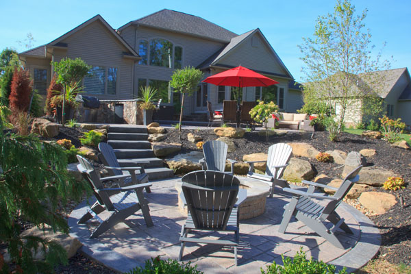 Multi Level Patios with Firepit